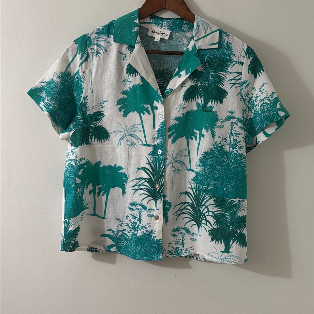 Panama Jack Button Down Short Sleeve Tropical Design Shirt Size S